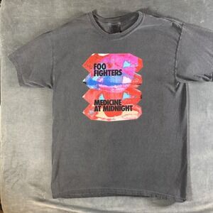 Foo Fighters Medicine At Midnight Comfort Colors Graphic T-Shirt Mens Large Gray